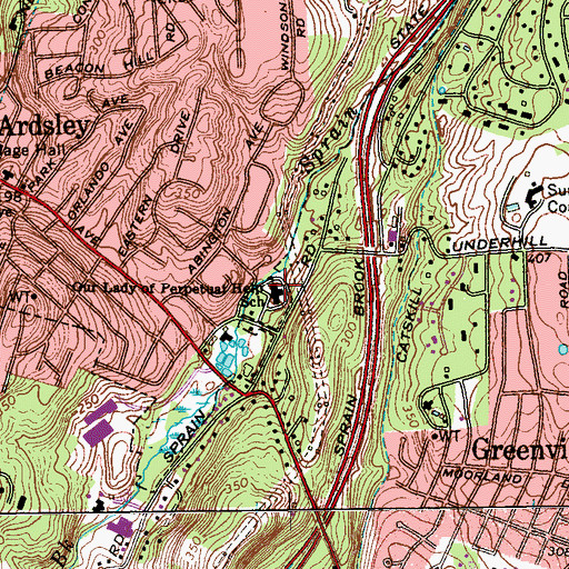 Topographic Map of Our Lady of Perpetual Help School, NY