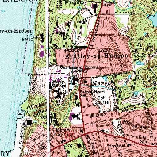 Topographic Map of Our Lady of Victory Academy of Westchester, NY