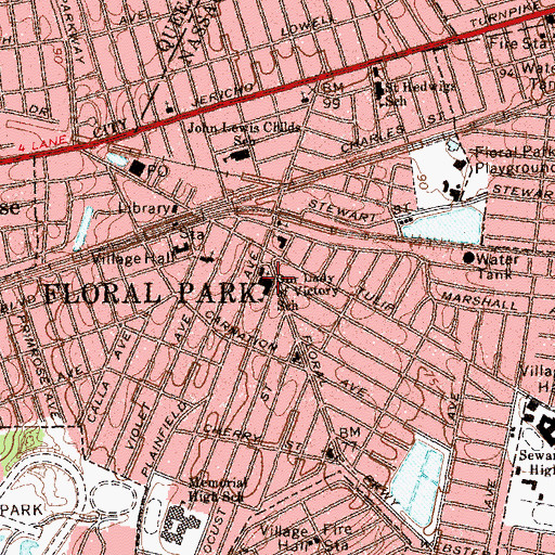 Topographic Map of Our Lady of Victory School, NY