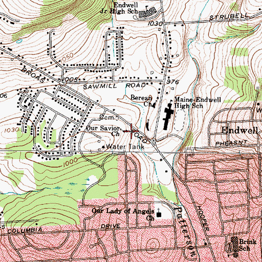 Topographic Map of Our Savior Church, NY