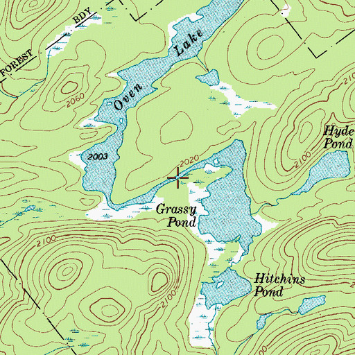 Topographic Map of Oven Lake, NY