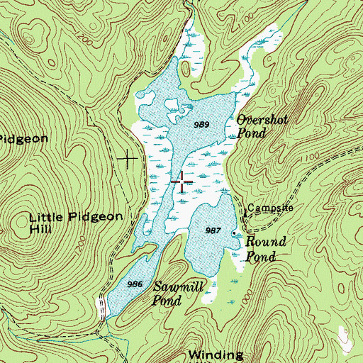 Topographic Map of Overshot Pond, NY