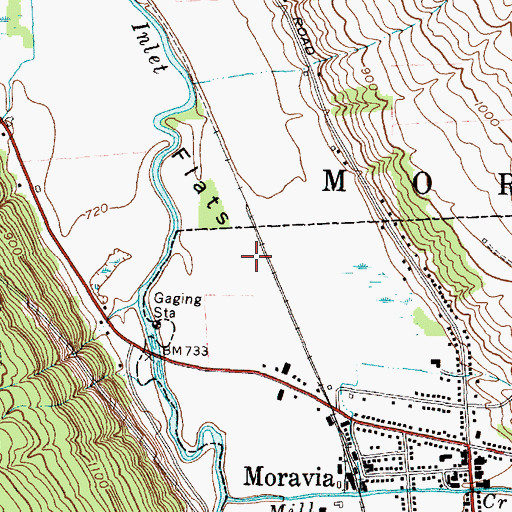 Topographic Map of Owasco Flats, NY