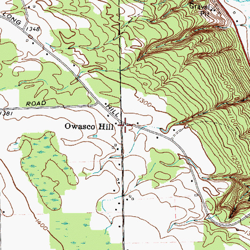 Topographic Map of Owasco Hill, NY