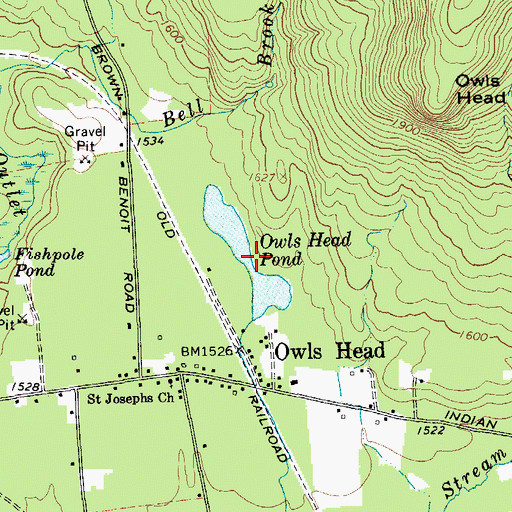 Topographic Map of Owls Head Pond, NY