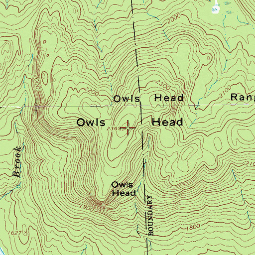 Topographic Map of Owls Head Range, NY