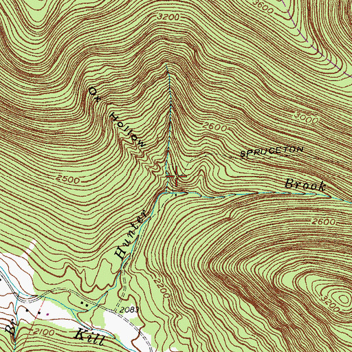 Topographic Map of Ox Hollow, NY