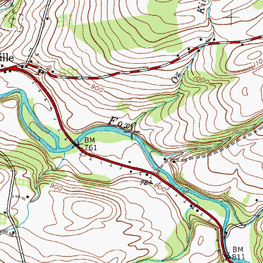 Topographic Map of Ox Kill, NY