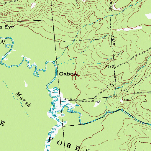 Topographic Map of Oxbow, NY