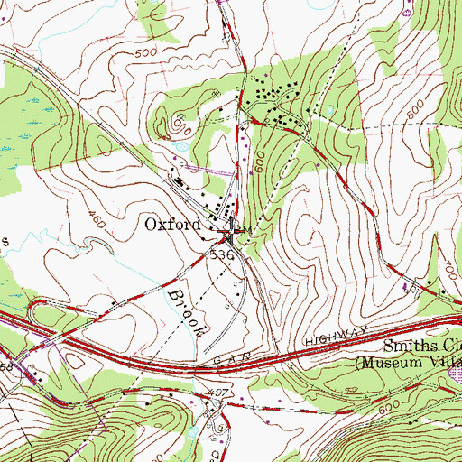 Topographic Map of Oxford, NY