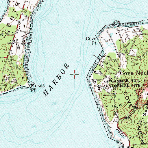 Topographic Map of Oyster Bay, NY
