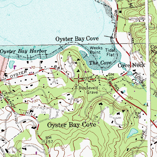 Topographic Map of Oyster Bay Cove, NY