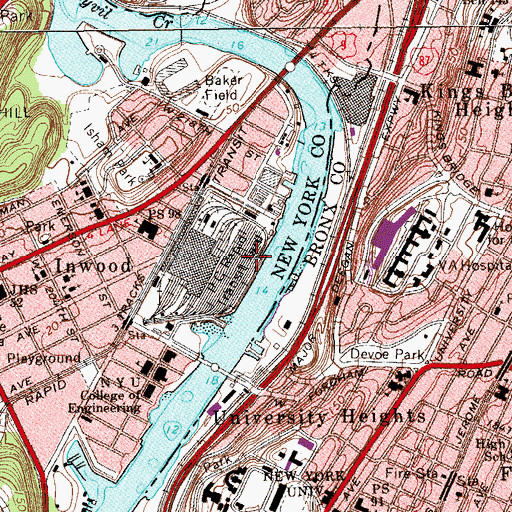 Topographic Map of P C Rapid Transit Yard, NY