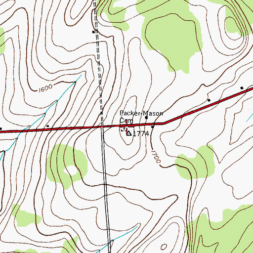 Topographic Map of Packer - Mason Cemetery, NY