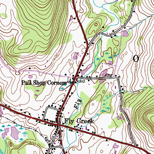 Topographic Map of Pail Shop Corners, NY