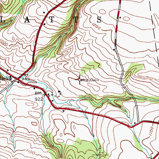 Topographic Map of Paine Cemetery, NY