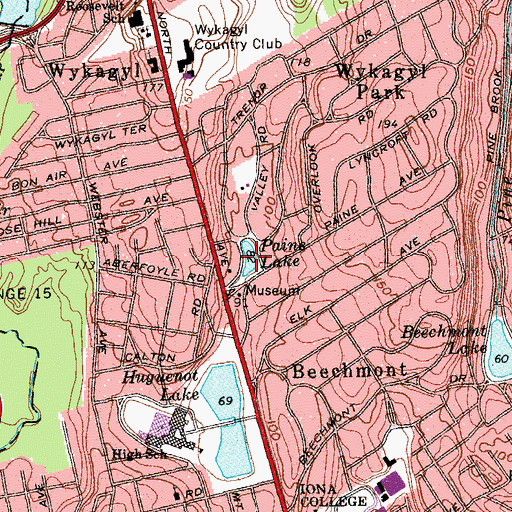 Topographic Map of Paine Lake, NY