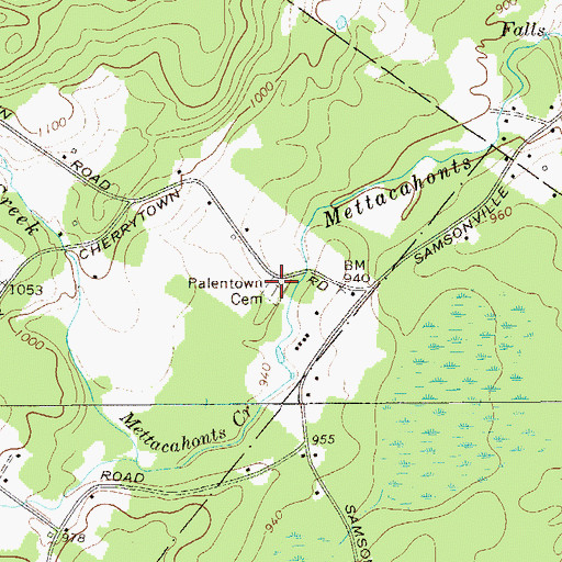 Topographic Map of Palentown Cemetery, NY