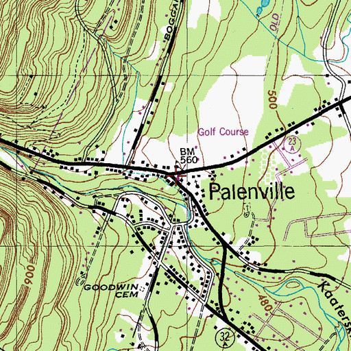 Topographic Map of Palenville, NY