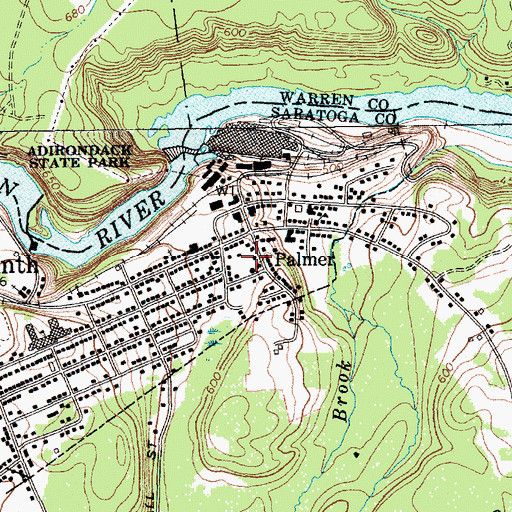 Topographic Map of Palmer, NY