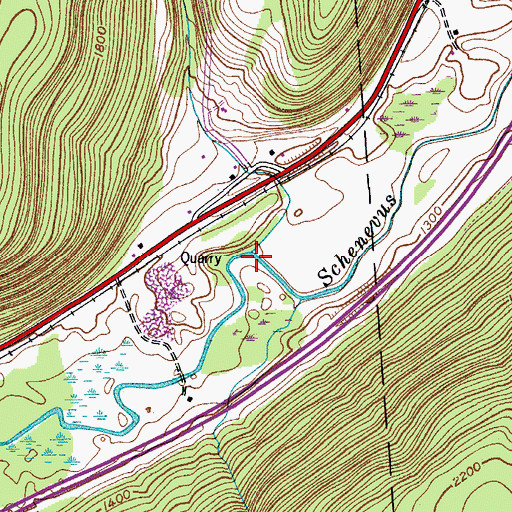 Topographic Map of Palmer Creek, NY