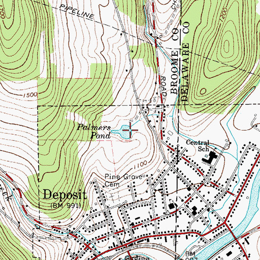 Topographic Map of Palmers Pond, NY