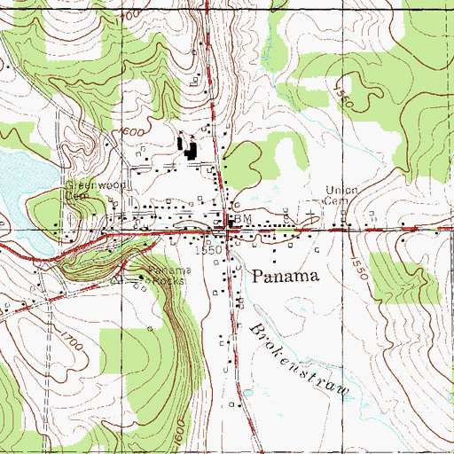 Topographic Map of Panama, NY