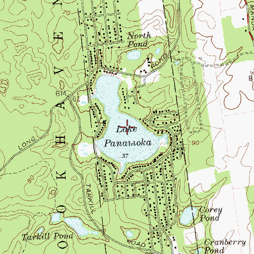 Topographic Map of Lake Panamoka, NY
