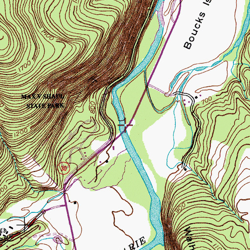 Topographic Map of Panther Creek, NY