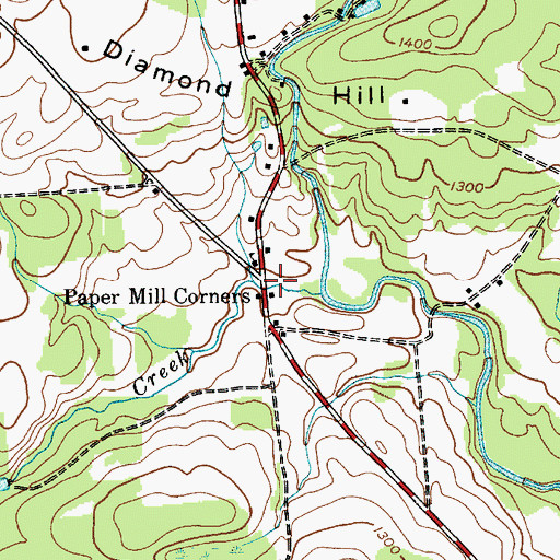 Topographic Map of Paper Mill Corners, NY