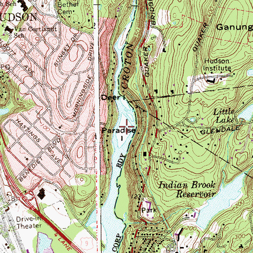 Topographic Map of Paradise Island, NY
