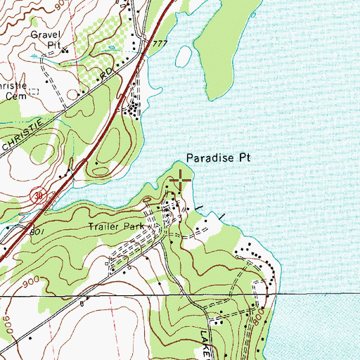 Topographic Map of Paradise Point, NY