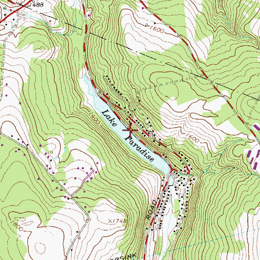 Topographic Map of Lake Paradise, NY