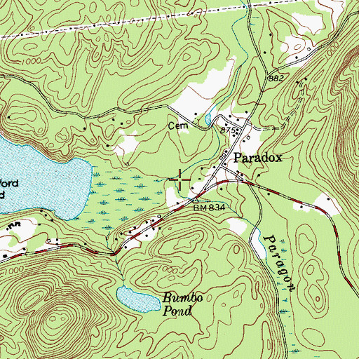 Topographic Map of Paragon Brook, NY