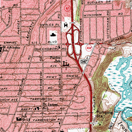 Topographic Map of Pardee School, NY