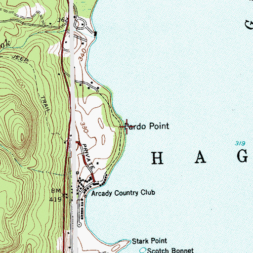 Topographic Map of Pardo Point, NY
