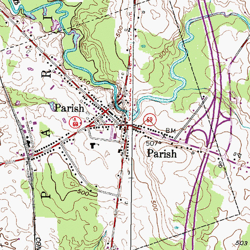 Topographic Map of Parish, NY