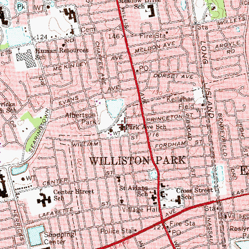 Topographic Map of Park Avenue School, NY