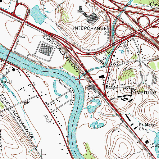 Topographic Map of Park Creek, NY