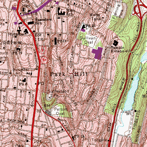 Topographic Map of Park Hill, NY