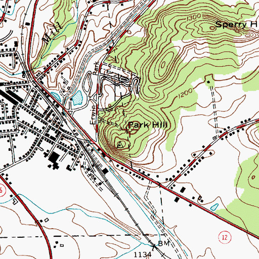 Topographic Map of Park Hill, NY