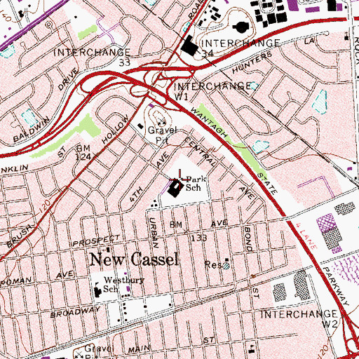 Topographic Map of Park School, NY