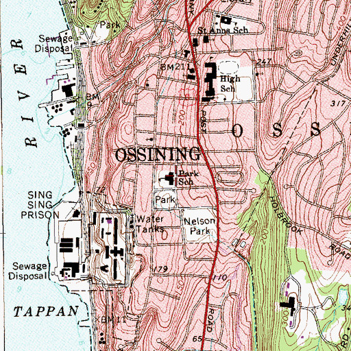 Topographic Map of Park Elementary School, NY
