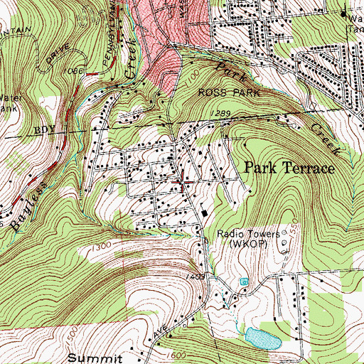 Topographic Map of Park Terrace, NY