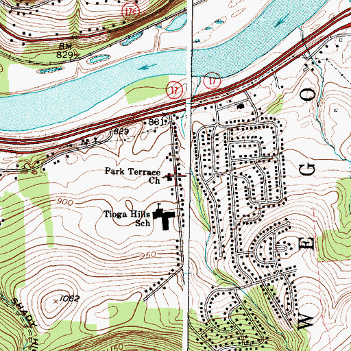 Topographic Map of Park Terrace United Methodist Church, NY