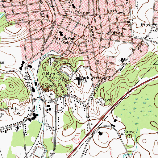 Topographic Map of Park Terrace School, NY