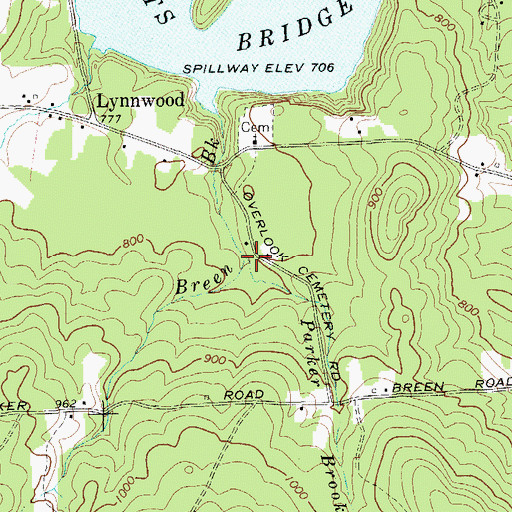 Topographic Map of Parker Brook, NY