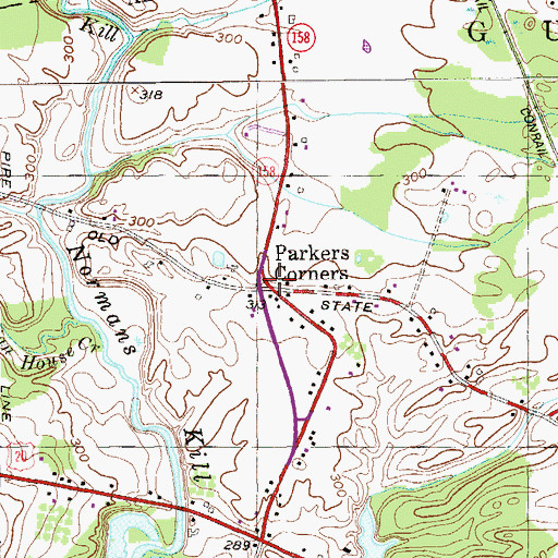 Topographic Map of Parkers Corners, NY