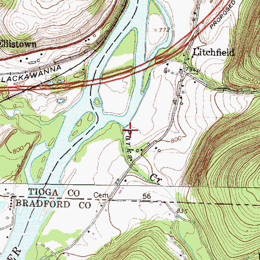 Topographic Map of Parks Creek, NY