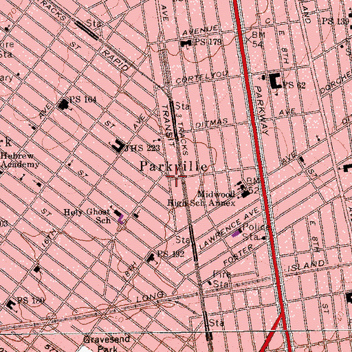 Topographic Map of Parkville, NY